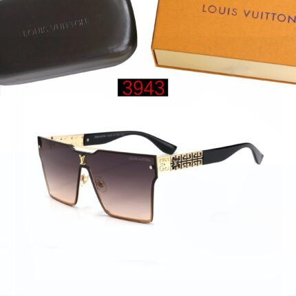 Louis Vuitton black edged and black pink gradient large frame one-piece sunglasses