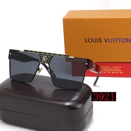 Louis Vuitton black decorative half frame sunglasses