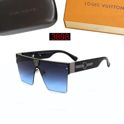 Louis Vuitton dark blue gradient half frame sunglasses with black edges