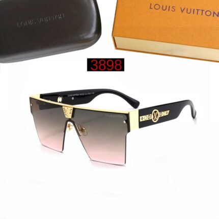 Louis Vuitton black rimmed and green pink half frame sunglasses