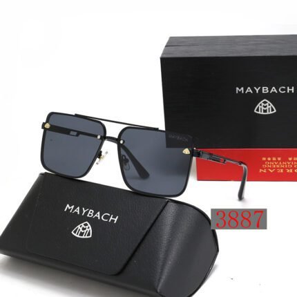 Maybach black and navy matte square sunglasses for both men and women