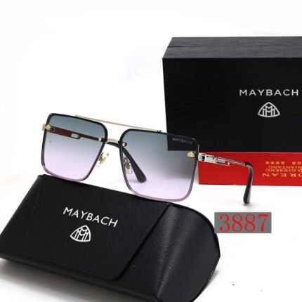 Maybach black and purple polarized square sunglasses for both men and women