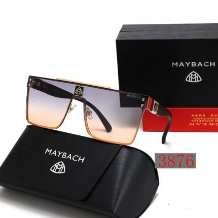 Maybach black and purple pink gradient large frame integrated sunglasses