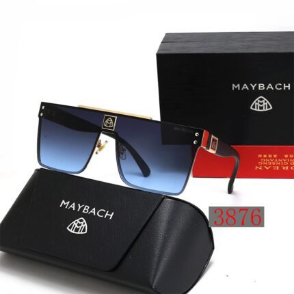 Maybach black and blue gradient large frame integrated sunglasses