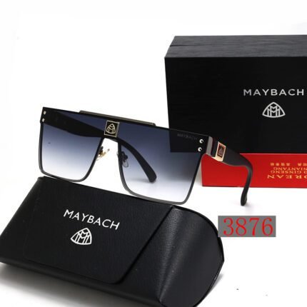 Maybach black and navy gradient large frame integrated sunglasses
