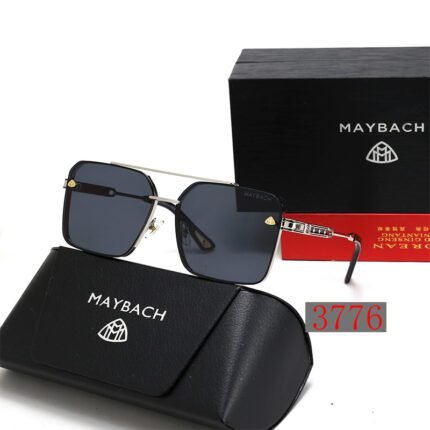 Maybach Silver and Dark Blue Gradient Hollow Sunglasses