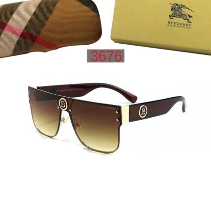 Burberry black and brown gradient logo decoration large sunglasses