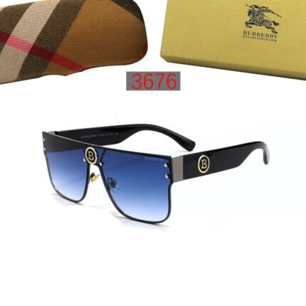 Burberry black and dark blue gradient logo decoration large sunglasses