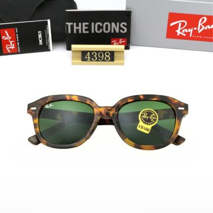 Ray Ban ERIK Havana and Green Lens Sunglasses Neutral