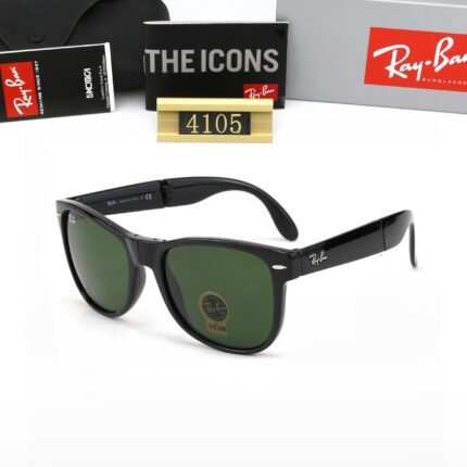Ray Ban WAYFARER FOLDING CLASSIC Black and Green Sunglasses