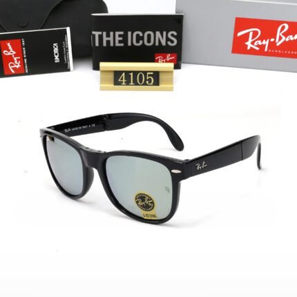 Ray Ban WAYFARER FOLDING CLASSIC Black and Silver Sunglasses