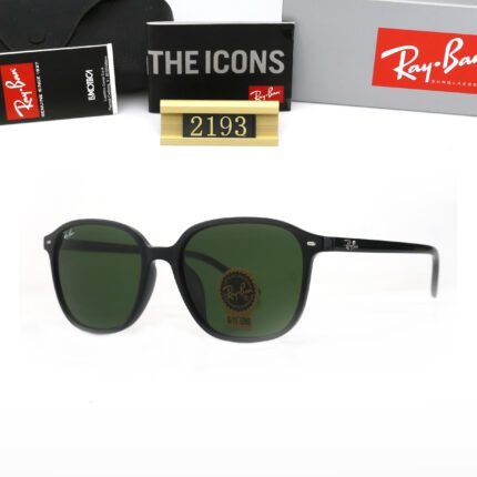Ray Ban black frame and green lens matte thin frame rectangular frame sunglasses for both men and women