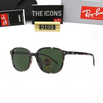 Ray Ban black speckled frame and green lens thin frame rectangular frame sunglasses for both men and women