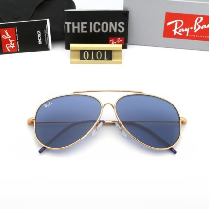 Ray Ban Rose Gold and Blue Reversed Sunglasses for Men and Women