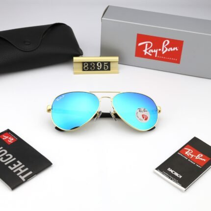 Ray Ban Aviator's new gold and blue reflective sunglasses