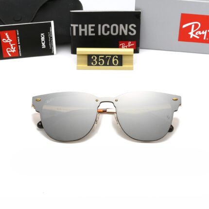 Ray Ban BLAZE CLUBMASTER Silver Sunglasses Unisex