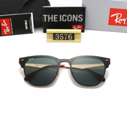 Ray Ban BLAZE CLUBMASTER Black and Green Sunglasses Unisex