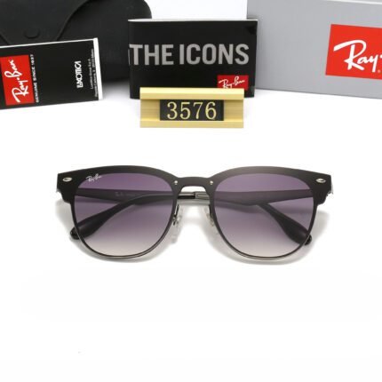 Ray Ban BLAZE CLUBMASTER Black and Purple Gradient Sunglasses Unisex