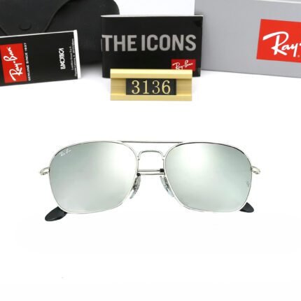 Ray Ban aviator series square silver sunglasses for both men and women