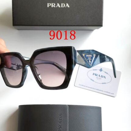 Prada Blue Pattern and Purple Gradient Irregular Triangle Logo Sunglasses