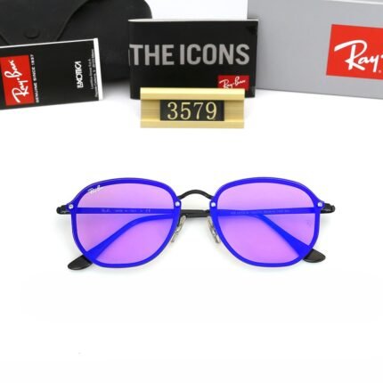 Ray Ban Gold Classic Standard Blue and Purple Sunglasses Unisex