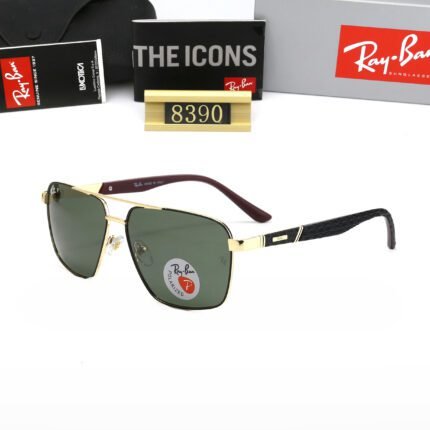 Ray Ban black and green outdoor large frame double beam sunglasses