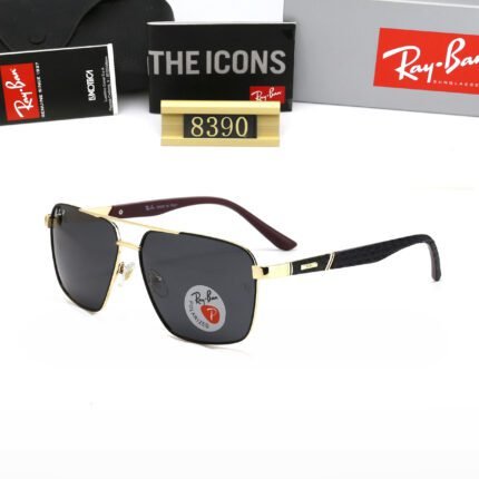 Ray Ban black outdoor large frame double beam sunglasses
