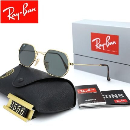 Ray Ban OCTAGONAL CLASSIC Gold and Grey Green Sunglasses
