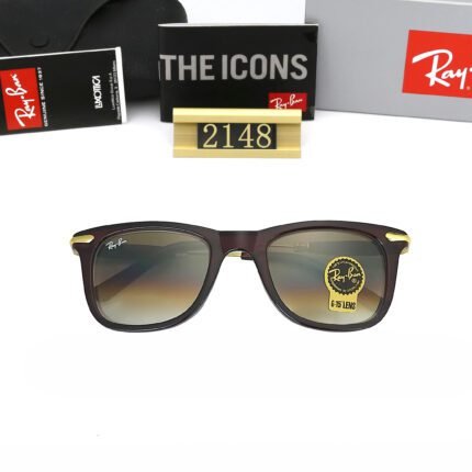 Ray Ban Brown Gradient Lens Rectangular Frame Sunglasses Unisex