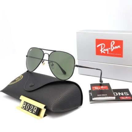 Ray Ban aviator droplet black and green sunglasses