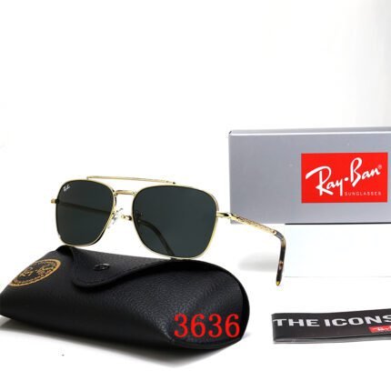 Ray Ban NEW CARAVAN Gold and Black Neutral Sunglasses