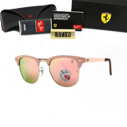 Ray Ban CLUBMASTER METAL CHINA Pink Reflective Sunglasses