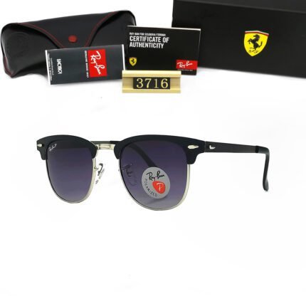 Ray Ban CLUBMASTER METAL CHINA Black and Purple Sunglasses