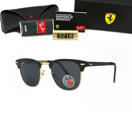 Ray Ban CLUBMASTER METAL CHINA Black Sunglasses