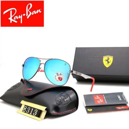Ray Ban CARBON FIBRE Silver and Blue Reflective Sunglasses