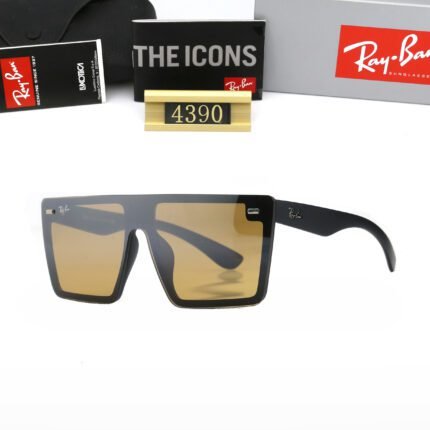 Ray Ban black and yellow square framed glasses, sunglasses