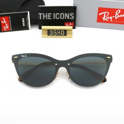 Ray Ban BLAZE CAT EYE Black and Green Matte Sunglasses Unisex