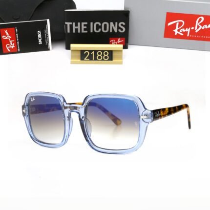 Ray Ban Erika Optics Blue Havana and Blue Gradient Lens Square Frame Sunglasses Unisex