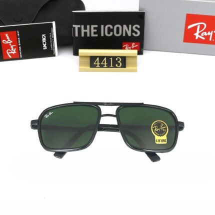 Ray Ban aviator series black matte square frame sunglasses neutral