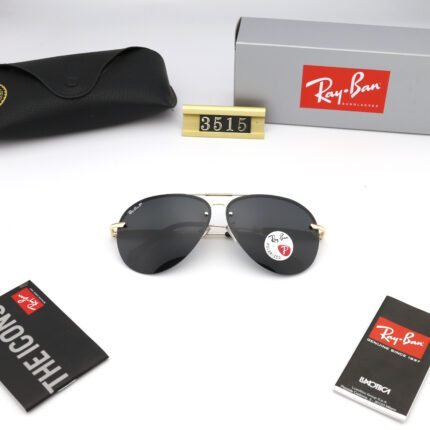 Ray Ban polarized gold and black sunglasses for both men and women
