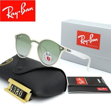 Ray Ban BLAZE RB4380 White and Transparent Green Sunglasses