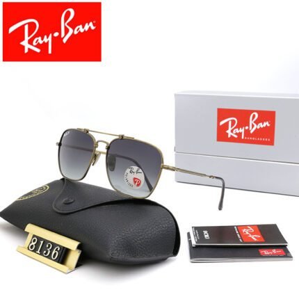Ray Ban Caravan Bronze and Purple Square Frame Sunglasses