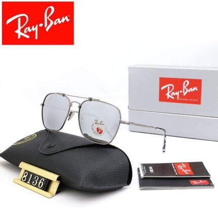 Ray Ban Caravan Antique Bronze and Gray Square Frame Sunglasses