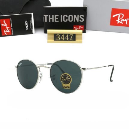 Ray Ban Round Flat Lenses silver and gray gradient sunglasses
