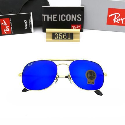Ray Ban GENERAL Gold and Royal Blue Sunglasses