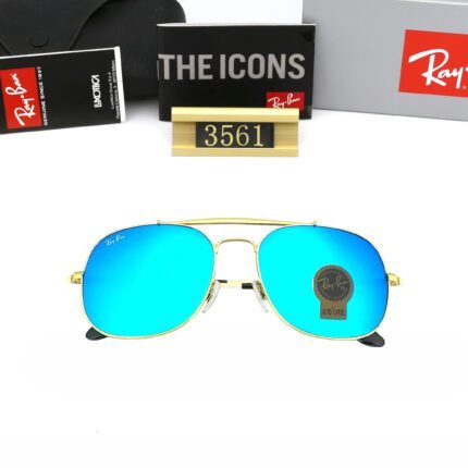 Ray Ban GENERAL Gold and Sky Blue Sunglasses