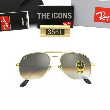 Ray Ban GENERAL gold and brown sunglasses