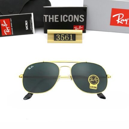 Ray Ban GENERAL Gold and Black Sunglasses