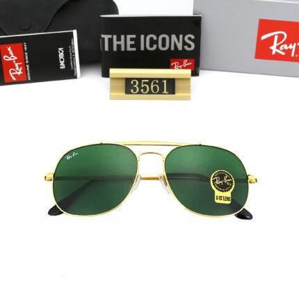 Ray Ban GENERAL gold and dark green sunglasses