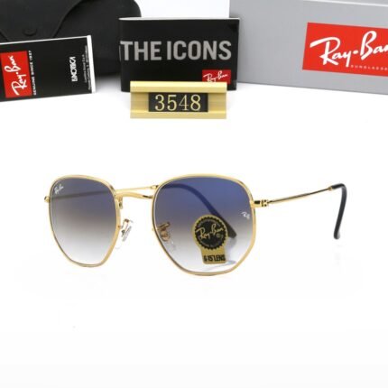 Ray Ban HEXAGONAL Gold and Blue Gradient Sunglasses